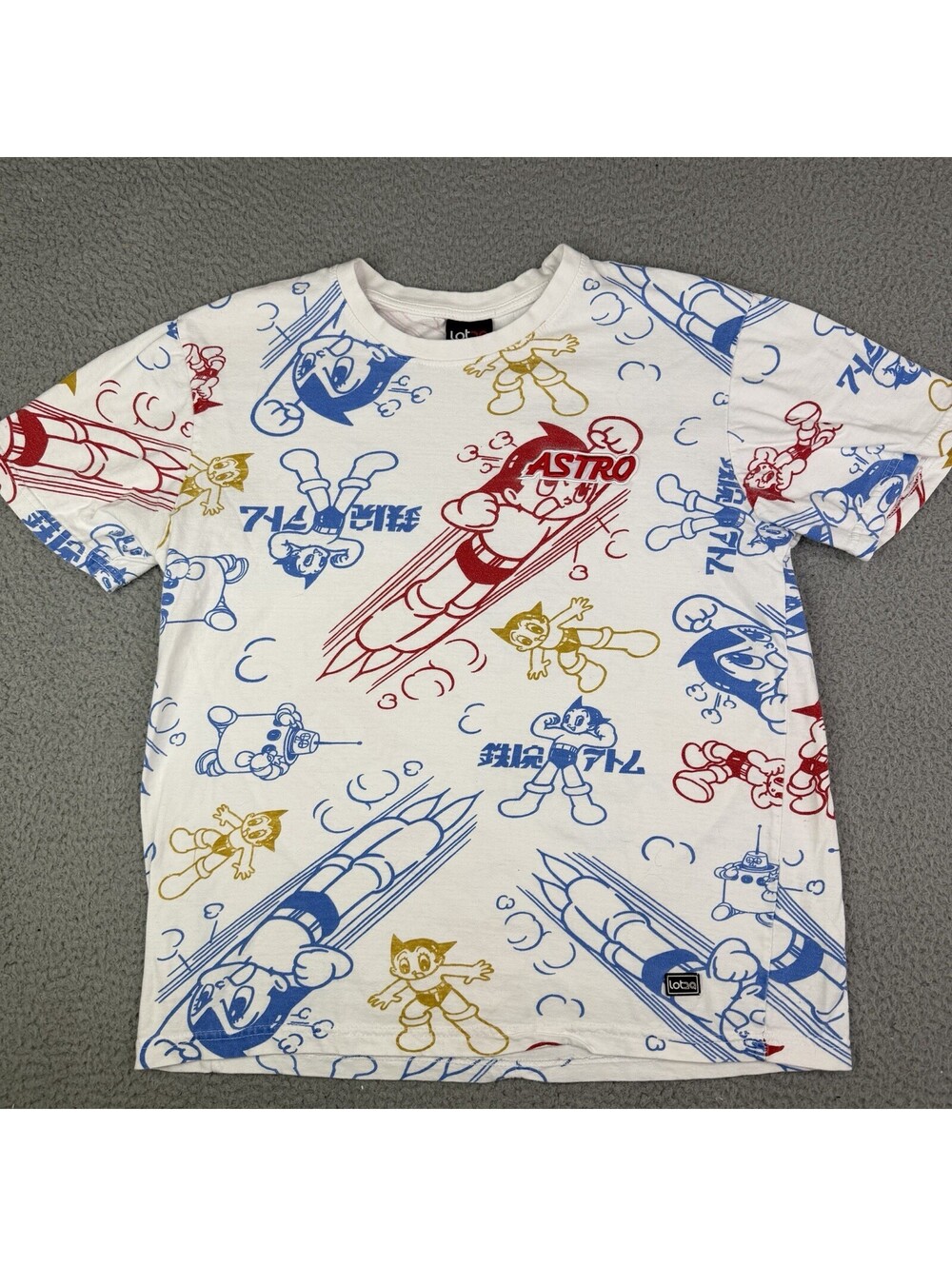 Lot29 Shirt Mens Large White Astro Boy All Over Graphic Anime Cartoon Tee